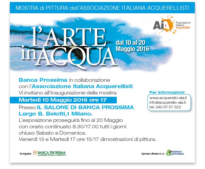 Mostra collettiva Soci A.I.A.  presso la Banca Prossima di Milano